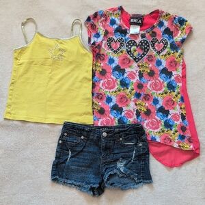 DKNY Girls 6 Denim Shorts 3pc Summer Bundle